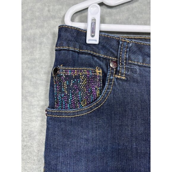 Coogi Women's Denim Jeans 9/10 Colorful Beaded Pockets Embellished - Picture 3 of 7